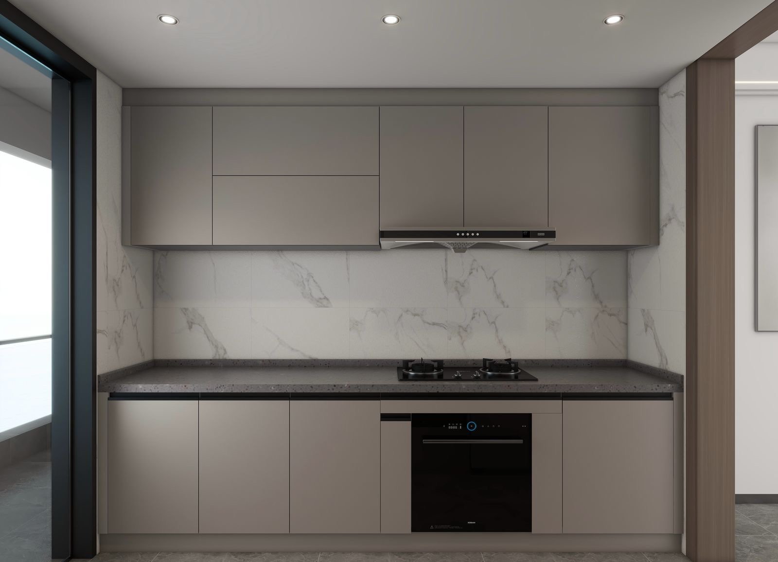 Modern Kitchen Area Of 1 Bedrooms At Lilydale Apartments In Riverside