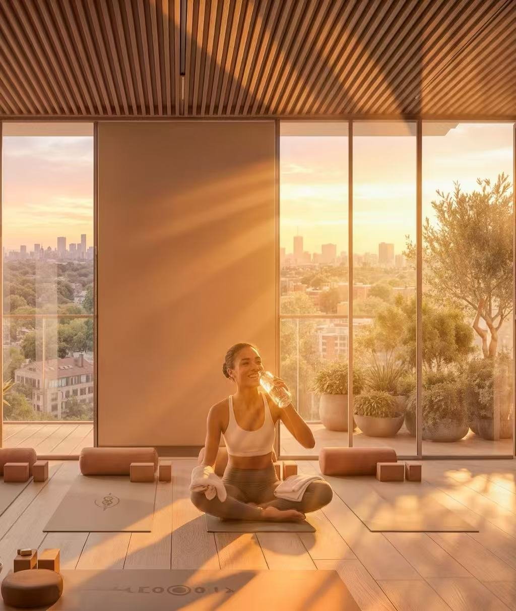 yoga room area of 2 bedrooms at Riverside Times Apartments