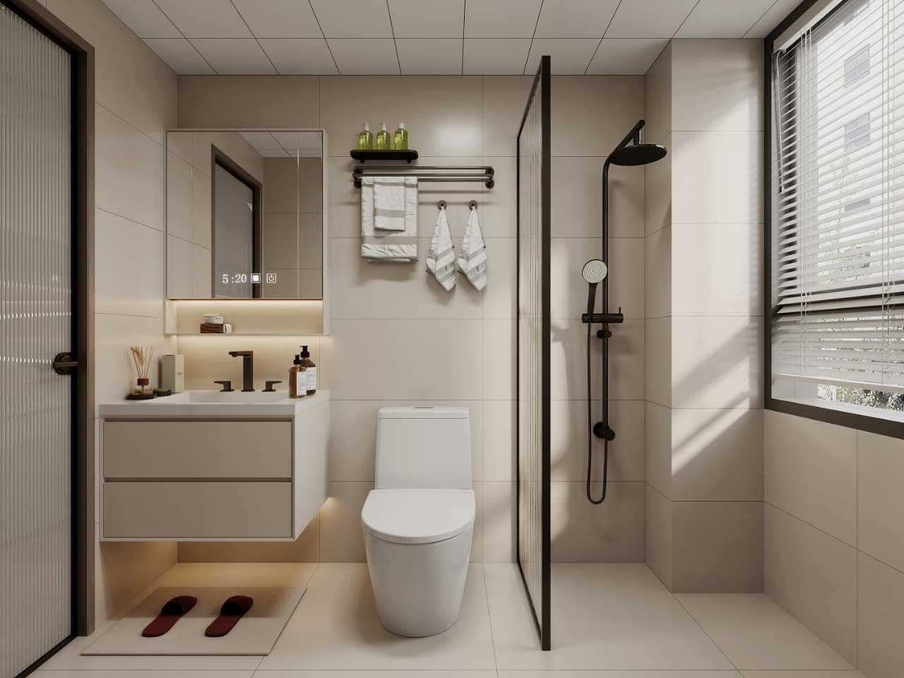 Stylish bathroom area Of 4 bedrooms at Maylan Park Residence In Kileleshwa