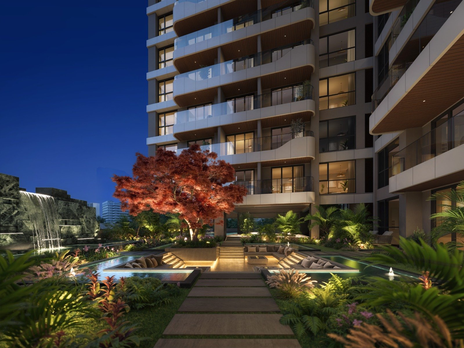 Landscaped Gardens of 1 Bedrooms At Seasons Apartments And Duplexes In Riverside