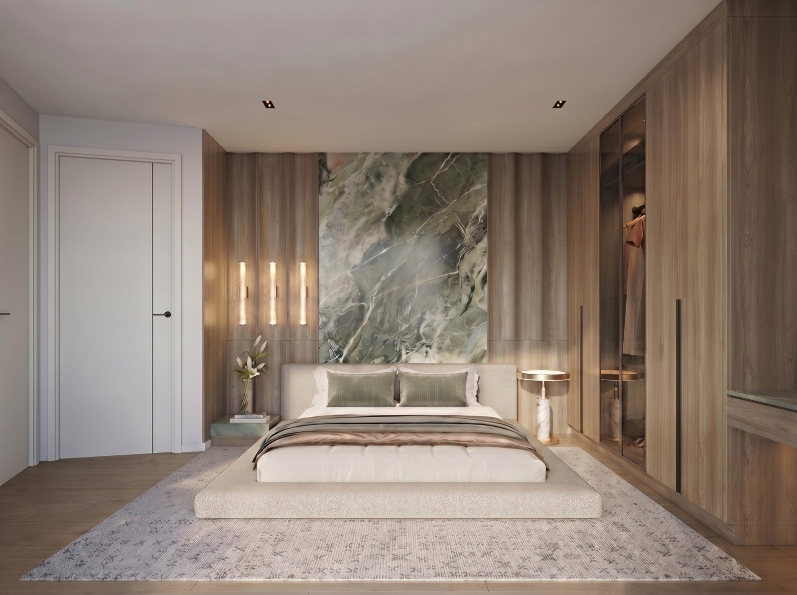 Elegant Bedroom Area of 4 bedrooms At Seasons Apartments And Duplexes In Riverside