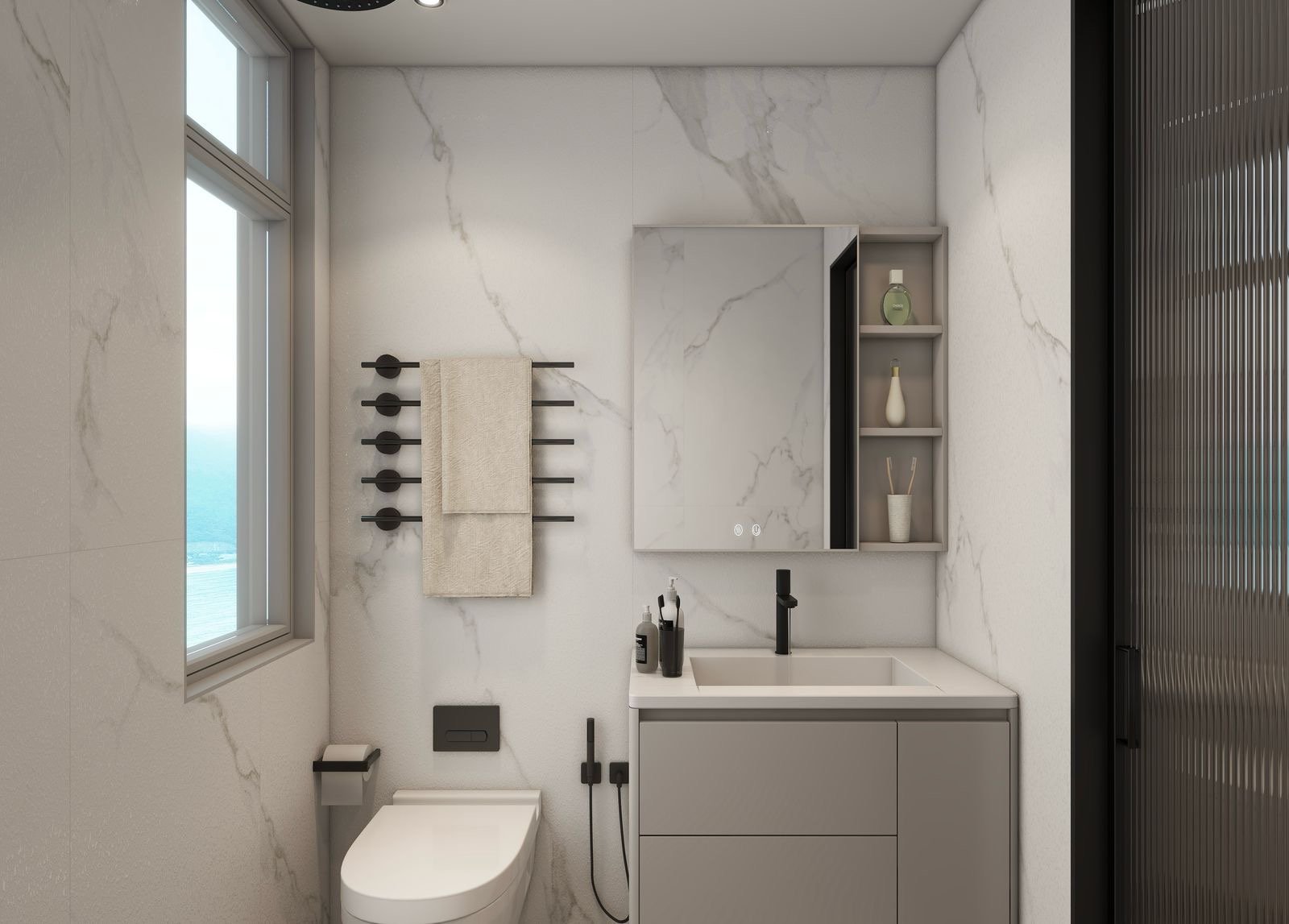 Elegant Bathroom Of 1 Bedrooms At Lilydale Apartments In Riverside