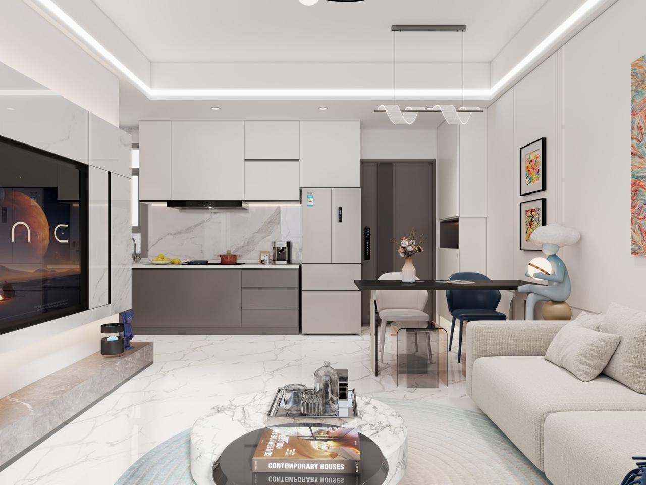 Living Room And Kitchen View Of 2 bedrooms At Calla Residency In Westlnds