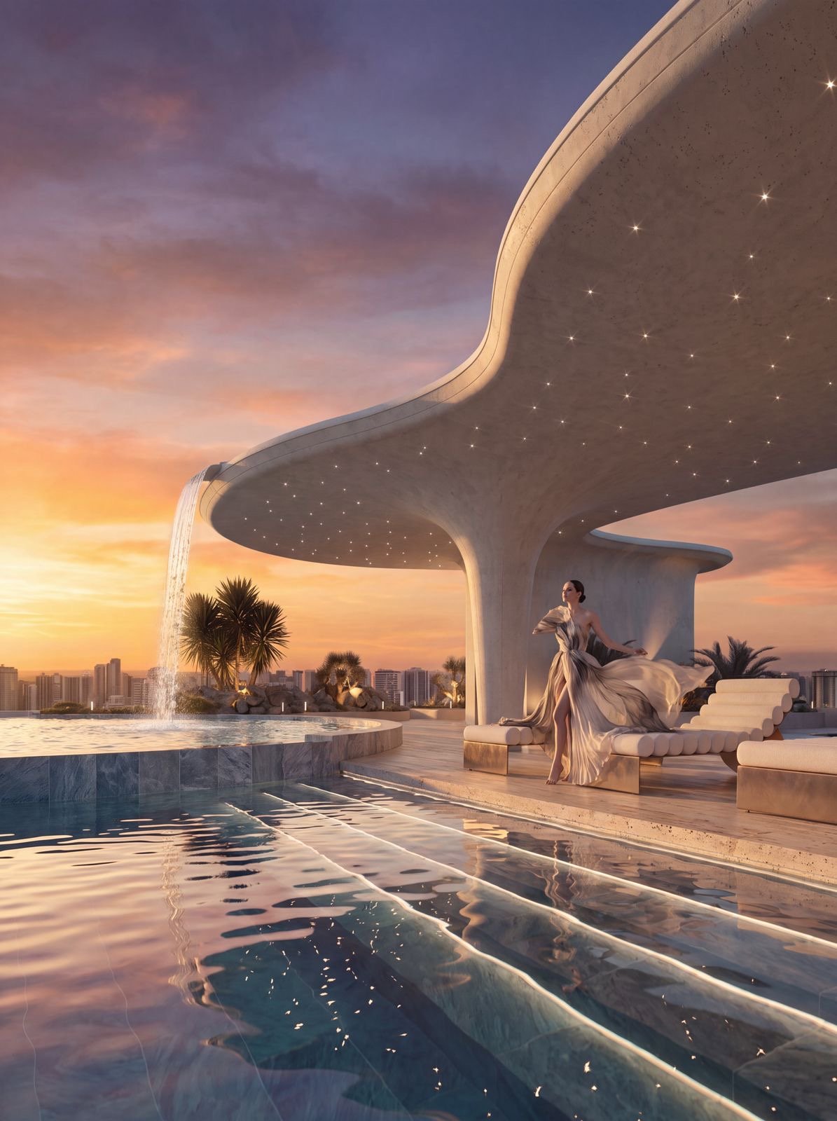 Water fountain of 3 Bedrooms At Ivy Myst Residence In Kileleshwa For Sale