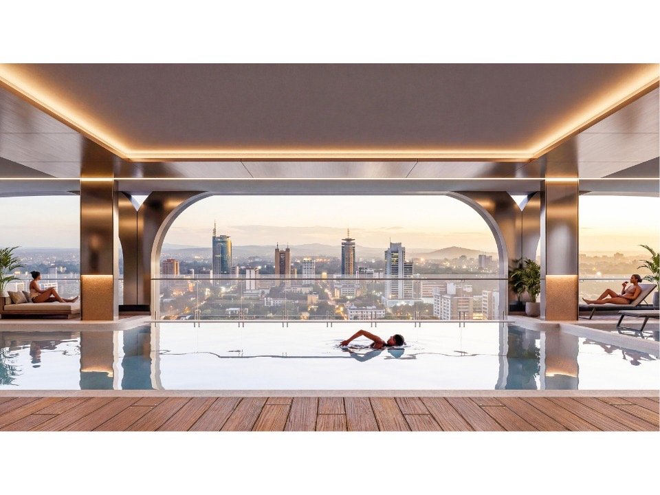 Rooftop swimming pool of 2 Bedrooms At Space Residence In Kileleshwa