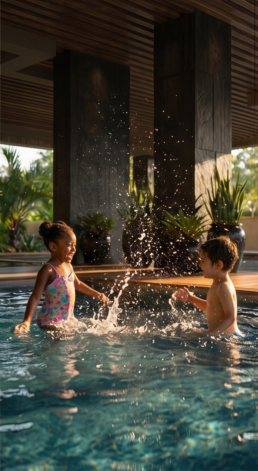 Kid's Splash Area of 4 bedrooms at Seasons Apartments And Duplexes In Riverside