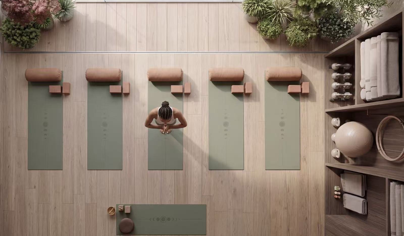 yoga room of 2 bedrooms At Riverside Times apartments