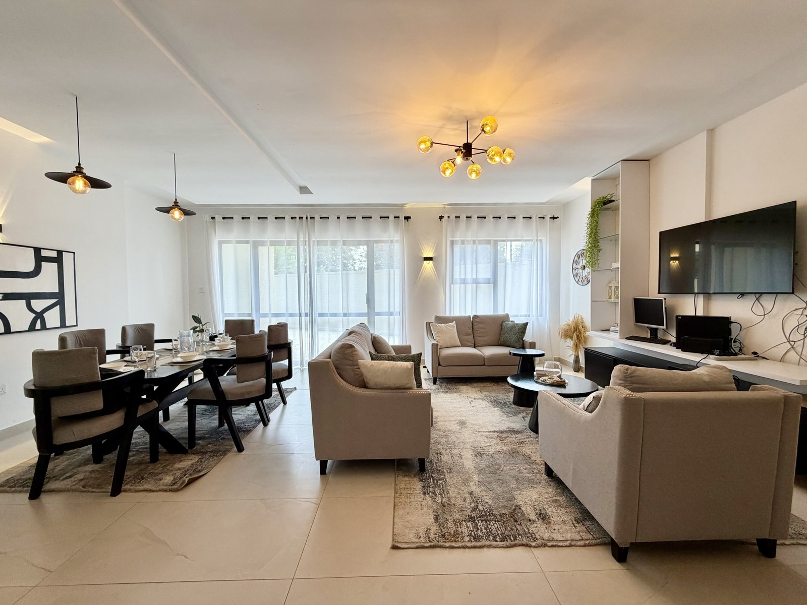 Living Room And Dining Area Of 4 Bedrooms At Emaar Residence Apartment In Westlands