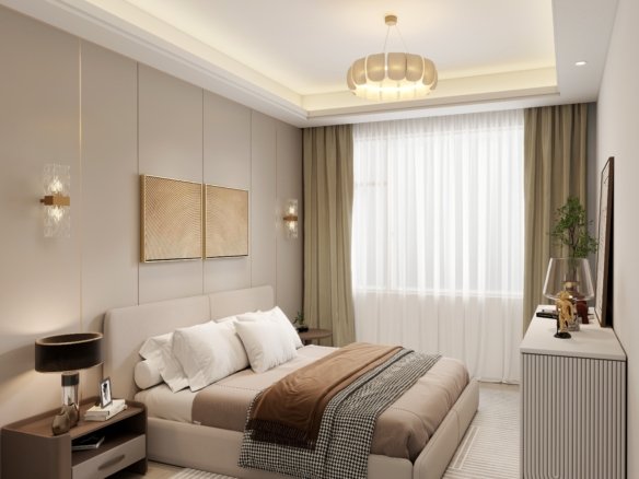 Elegant Bedroom Of 1 Bedrooms At Captial Vista Apartments In Kilimani