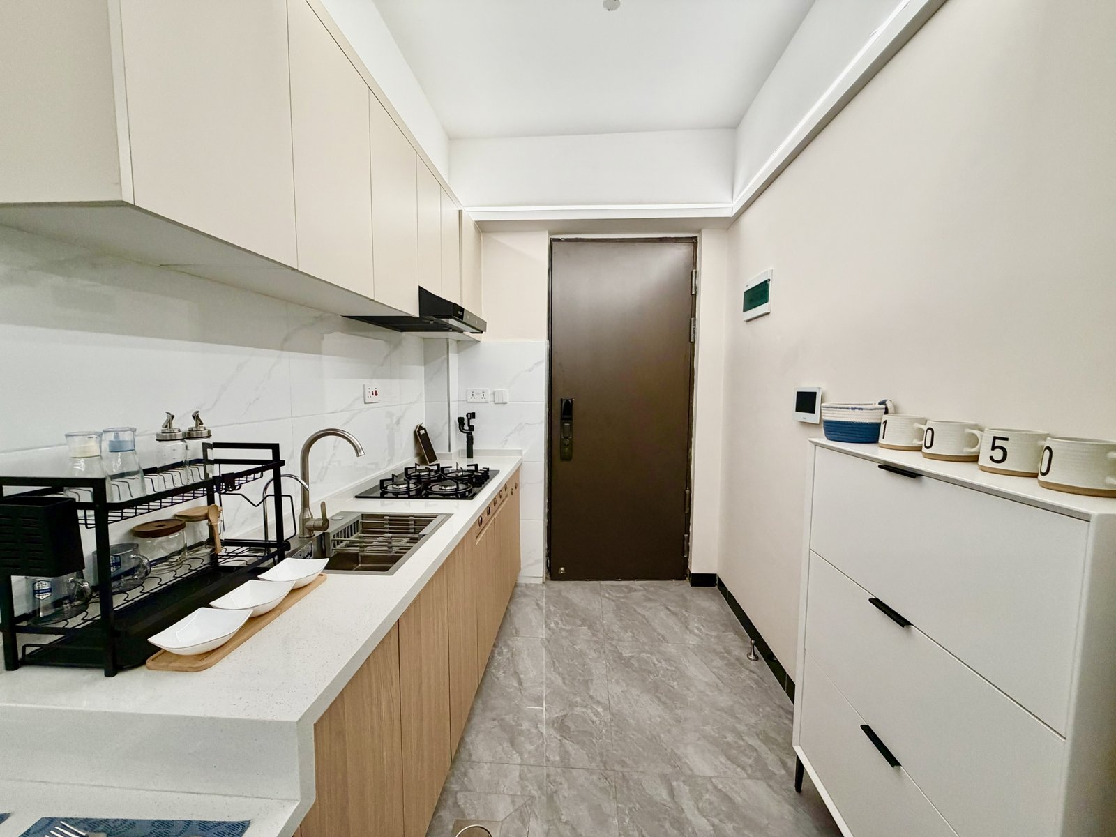 Modern Kitchen Area Of 1 bedrooms At 1050 Apartments In Kilimani
