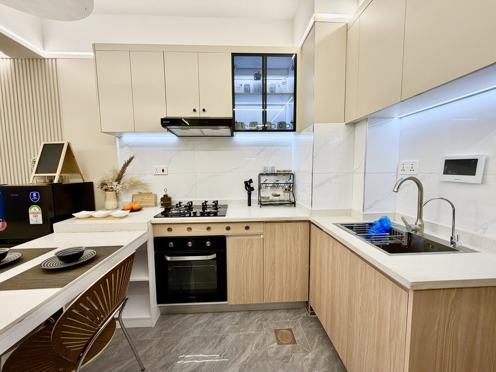 Elegant Kitchen Area Of 2 bedrooms At 1050 Apartments In Kilimani