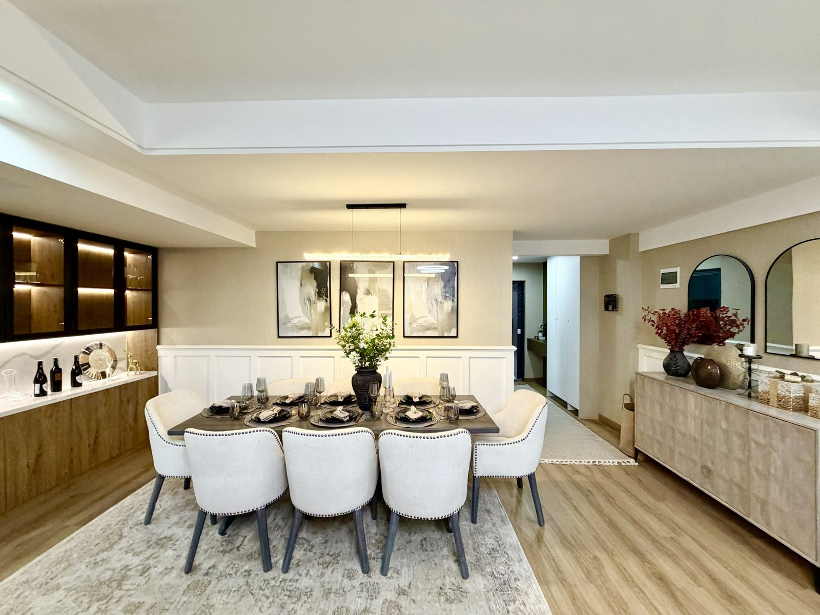 Spacious dining area of 3 bedrooms with elegant design at Marina Bay Phase 2 Apartments In Westlands