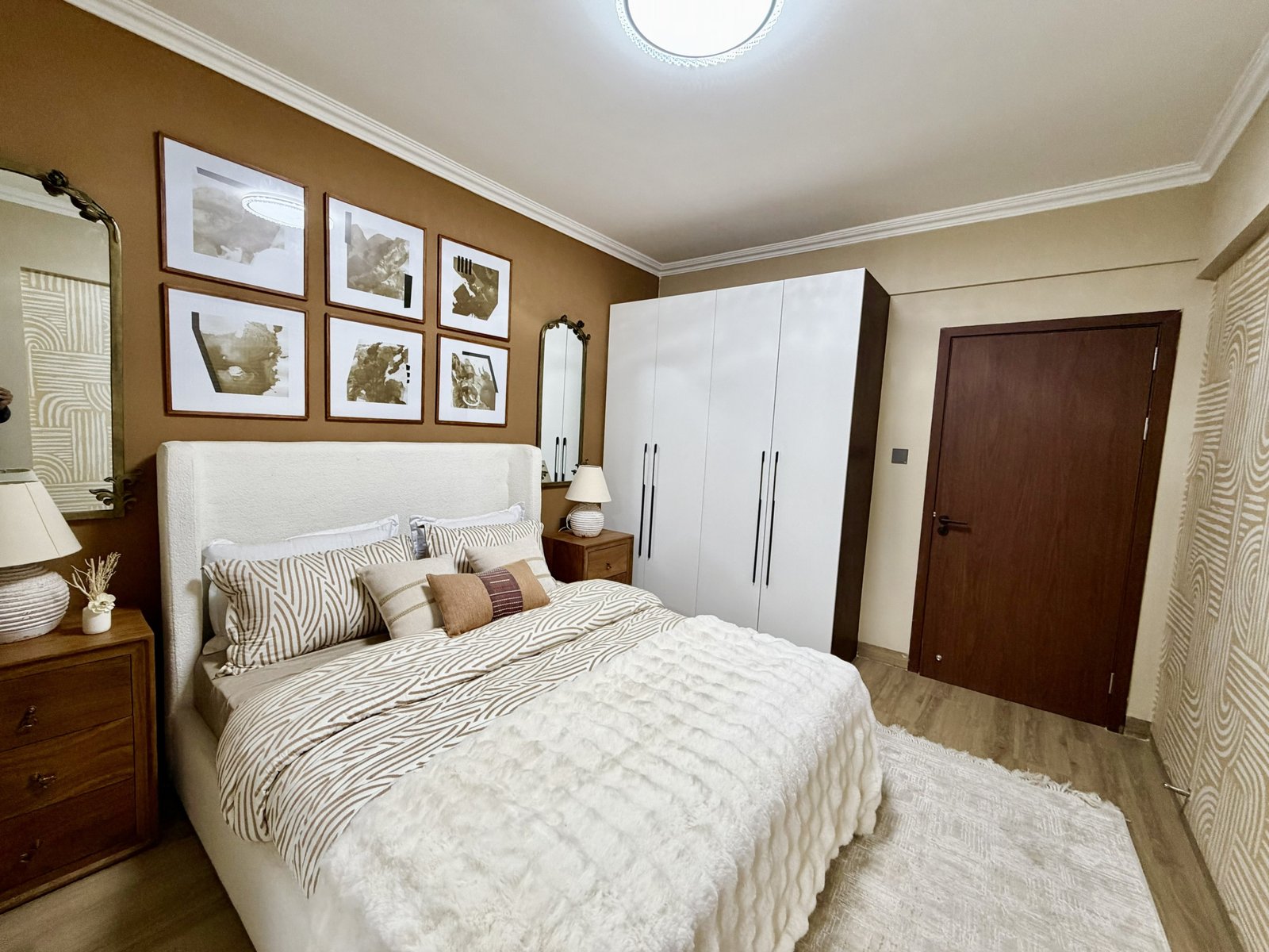 Stylish bedroom area of 3 bedrooms at Marina Bay Phase 2 Apartments In Westlands