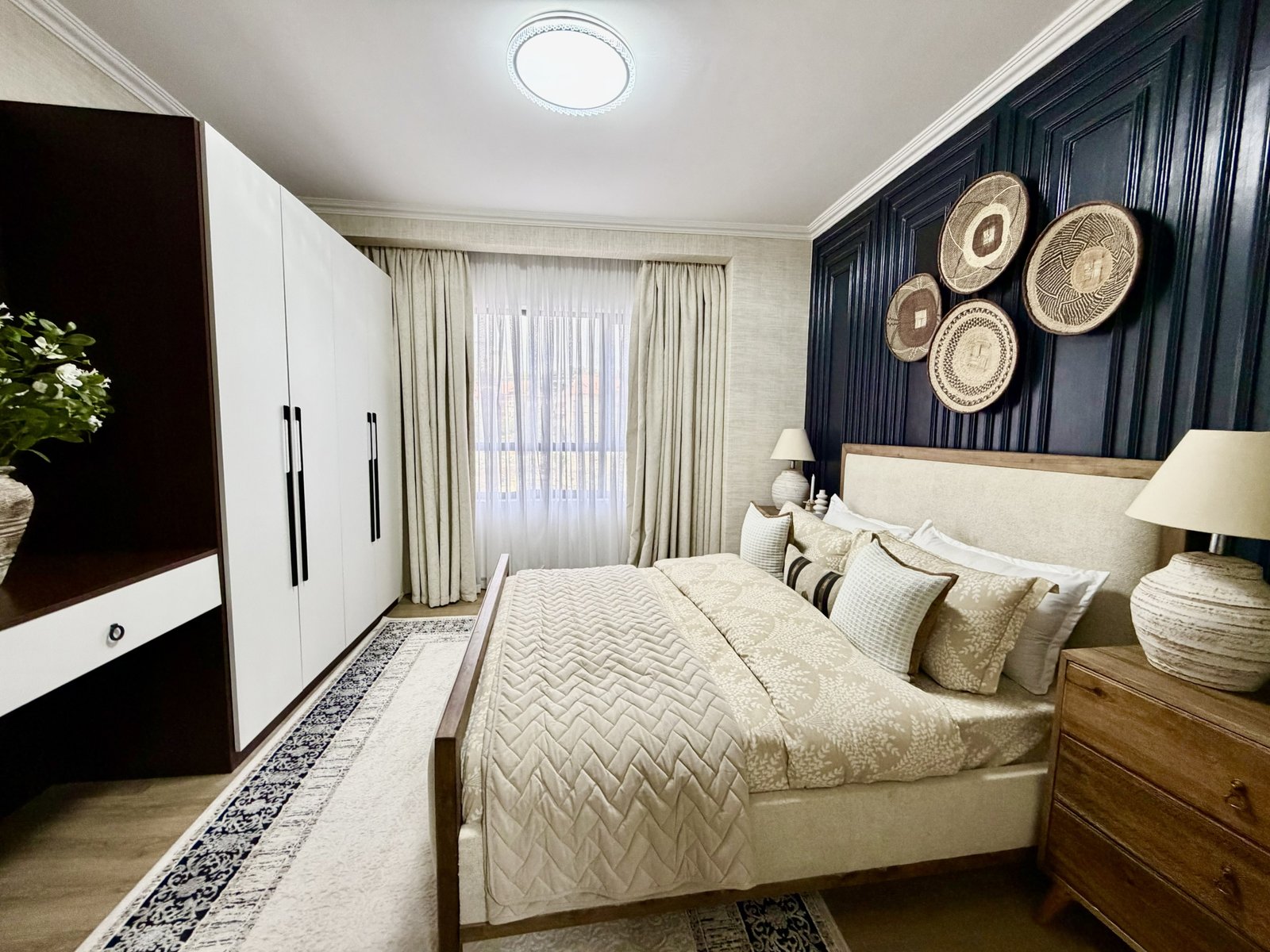 Elegant bedroom area of 2 bedrooms at marina bay phase 2 apartments in westlands