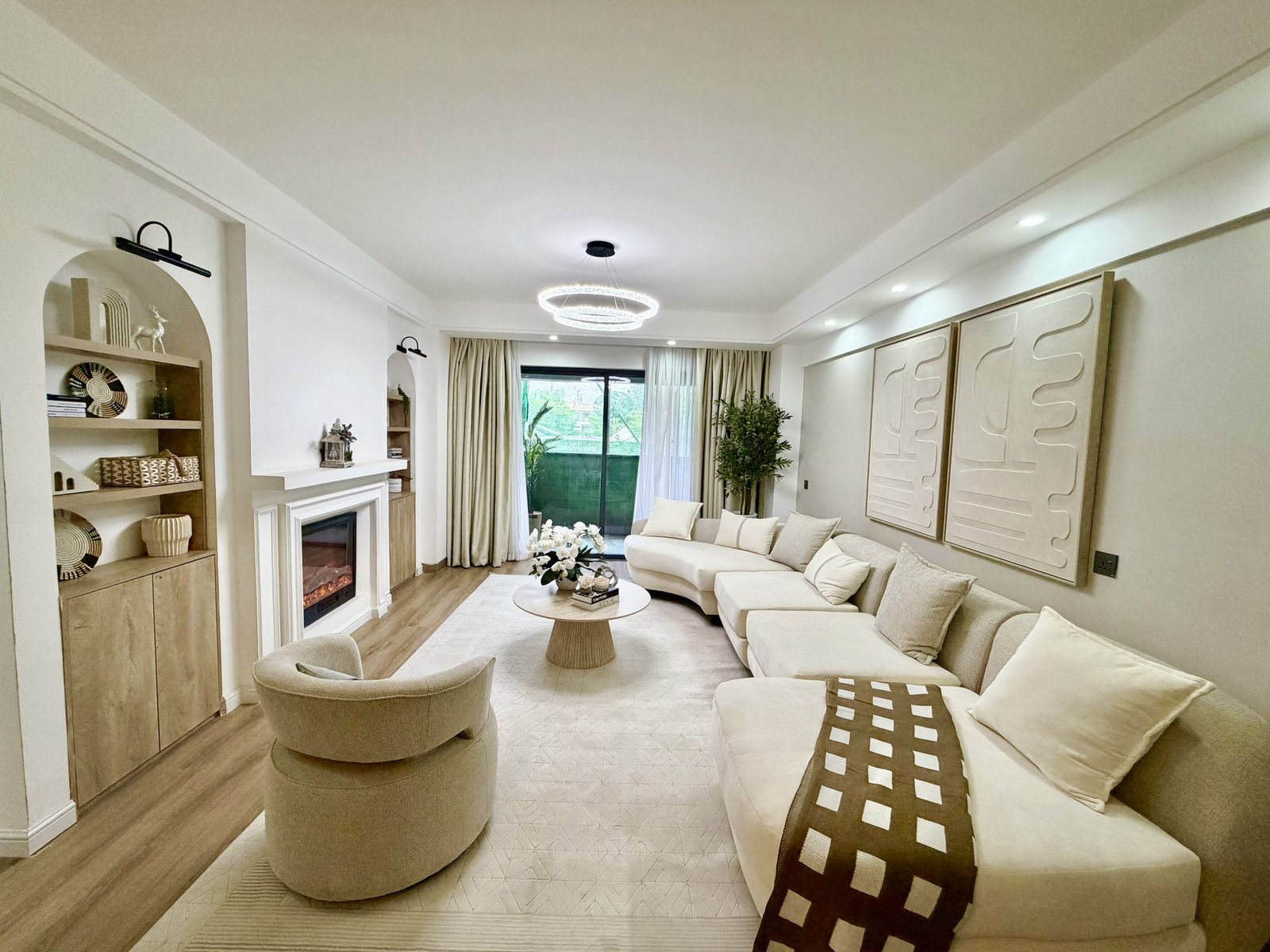 Elegant living room area of 2 Bedrooms At Marina Bay Phase 2 Apartments In Westlands