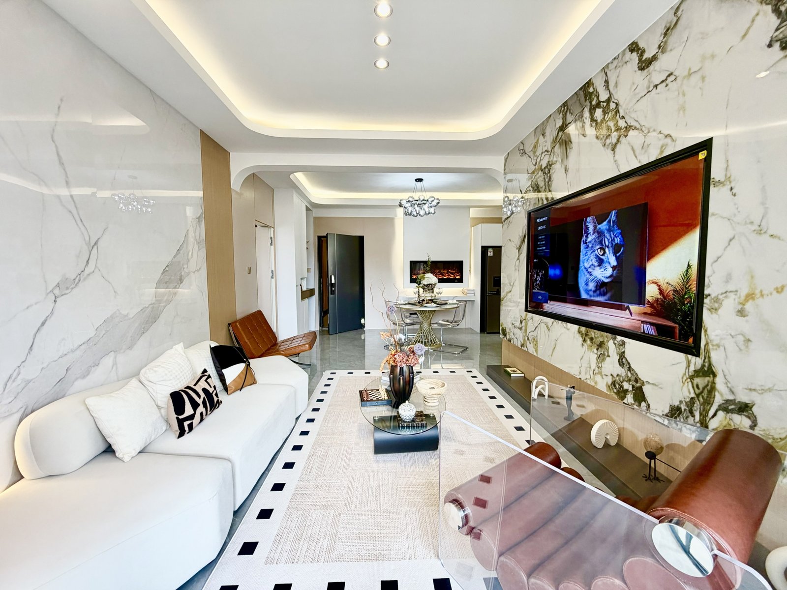 Stylish Living Room Area Of 2 Bedrooms At Diamond Bay Residences In Westlands