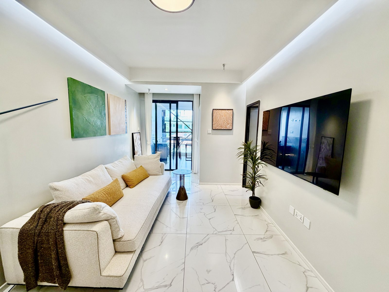 Elegant living Room Area Of 1 Bedroom + Study At Ilu Green Homes Apartments In Kilimani