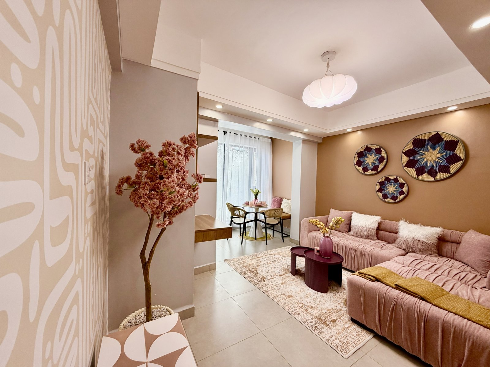 Stylish living room area of 1 Bedrooms At Emerald Residences In Kilimani