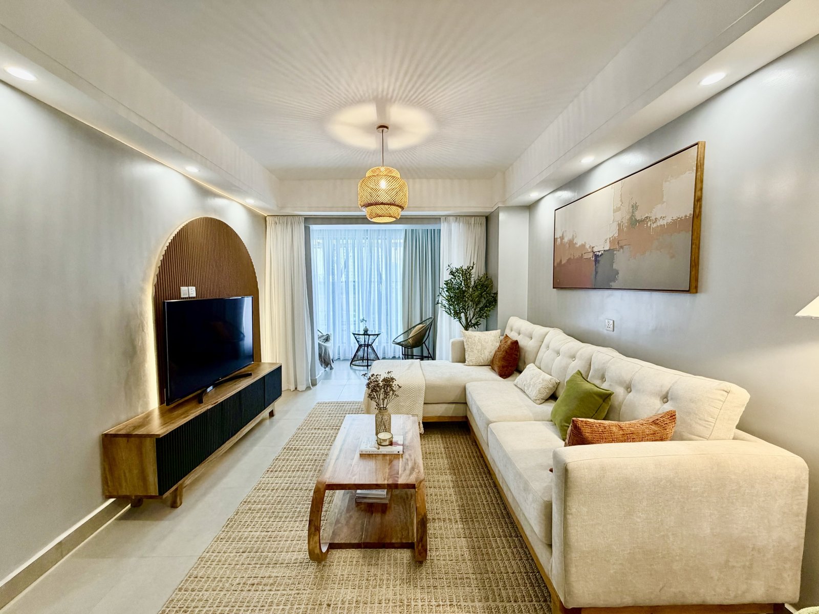Elegant living room area of 2 bedrooms at Emerald Residences In Kilimani
