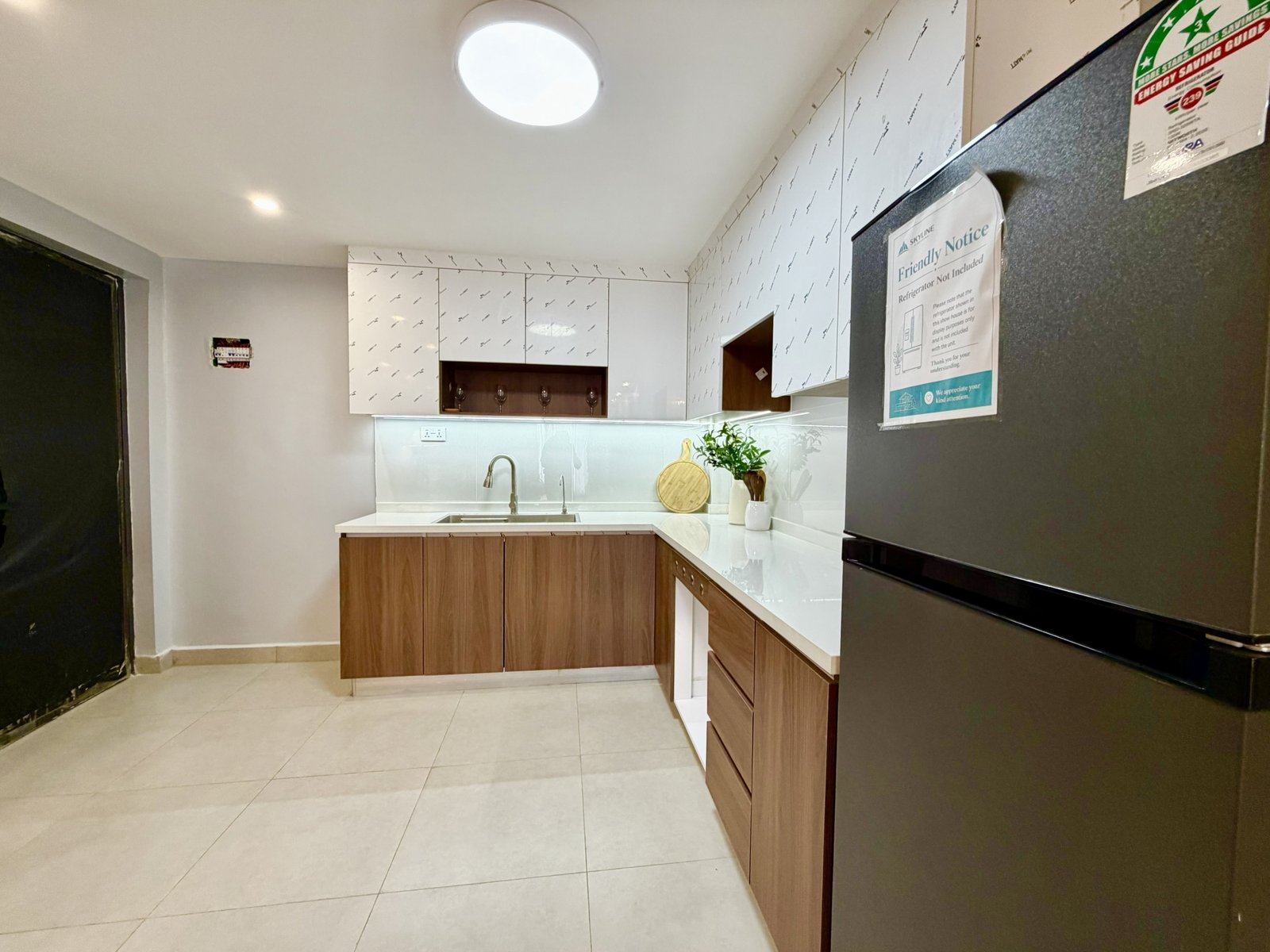 Modern designed kitchen area of 2 bedrooms at Emerald Residences In Kilimani