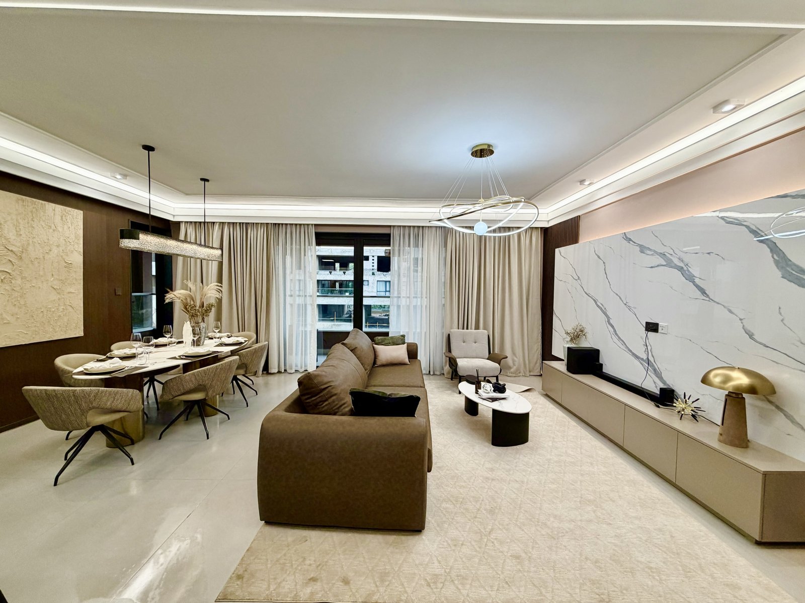 Elegant living room area of 3 Bedrooms At ONLYOU Elgeyo Apartments In Kilimani