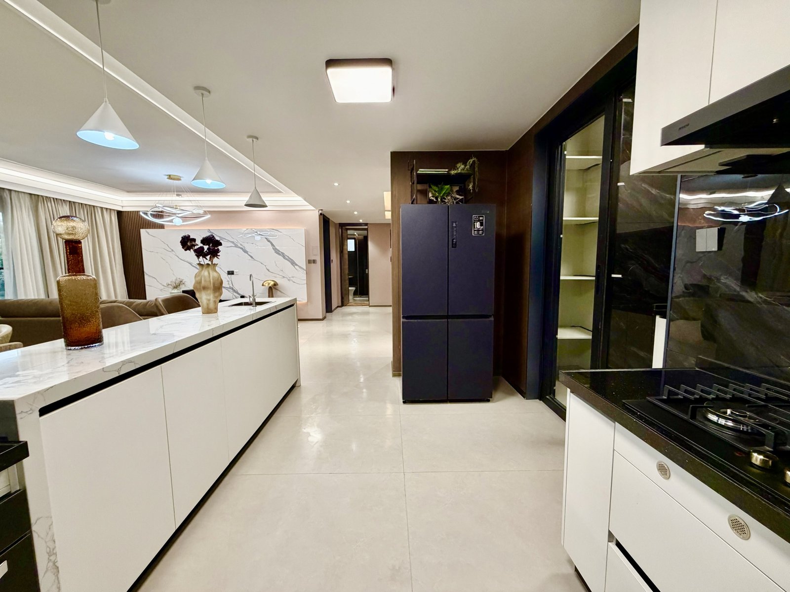 Spacious kitchen area of 3 Bedrooms At ONLYOU Elgeyo Apartments In Kilimani