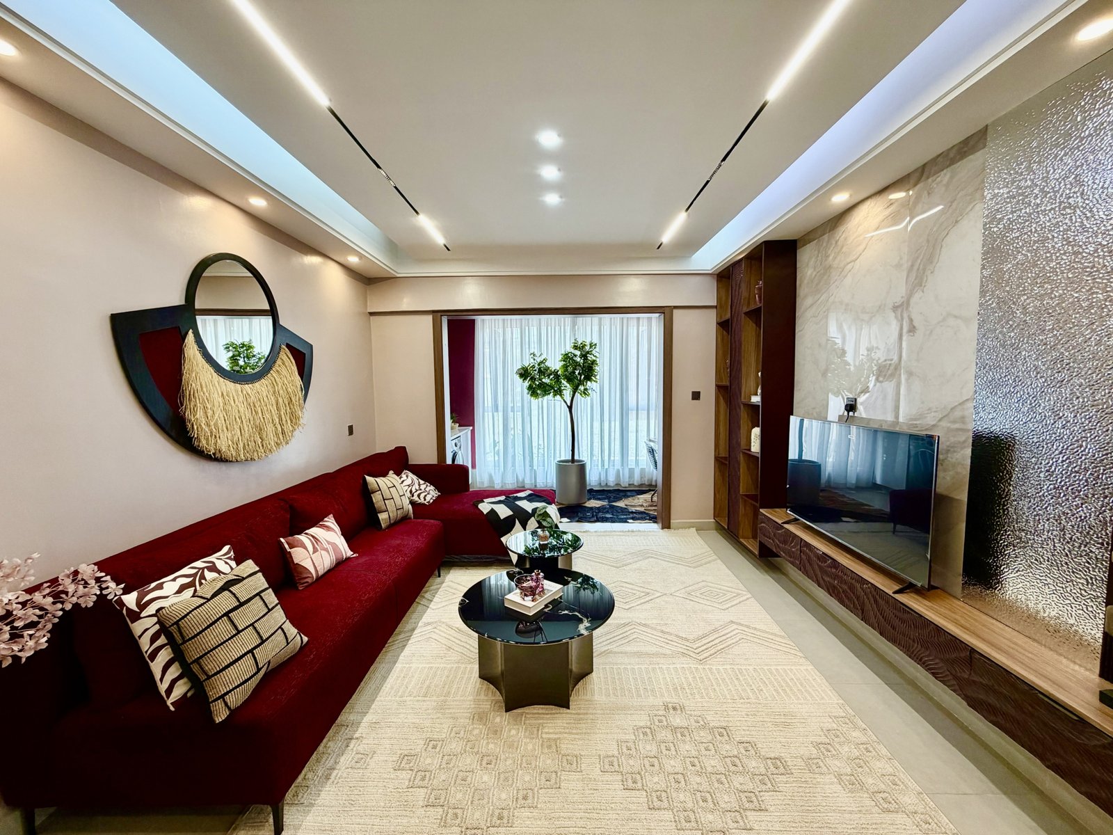 Elegant living room area of 2 bedrooms Skyline Residence Apartments in Westlands