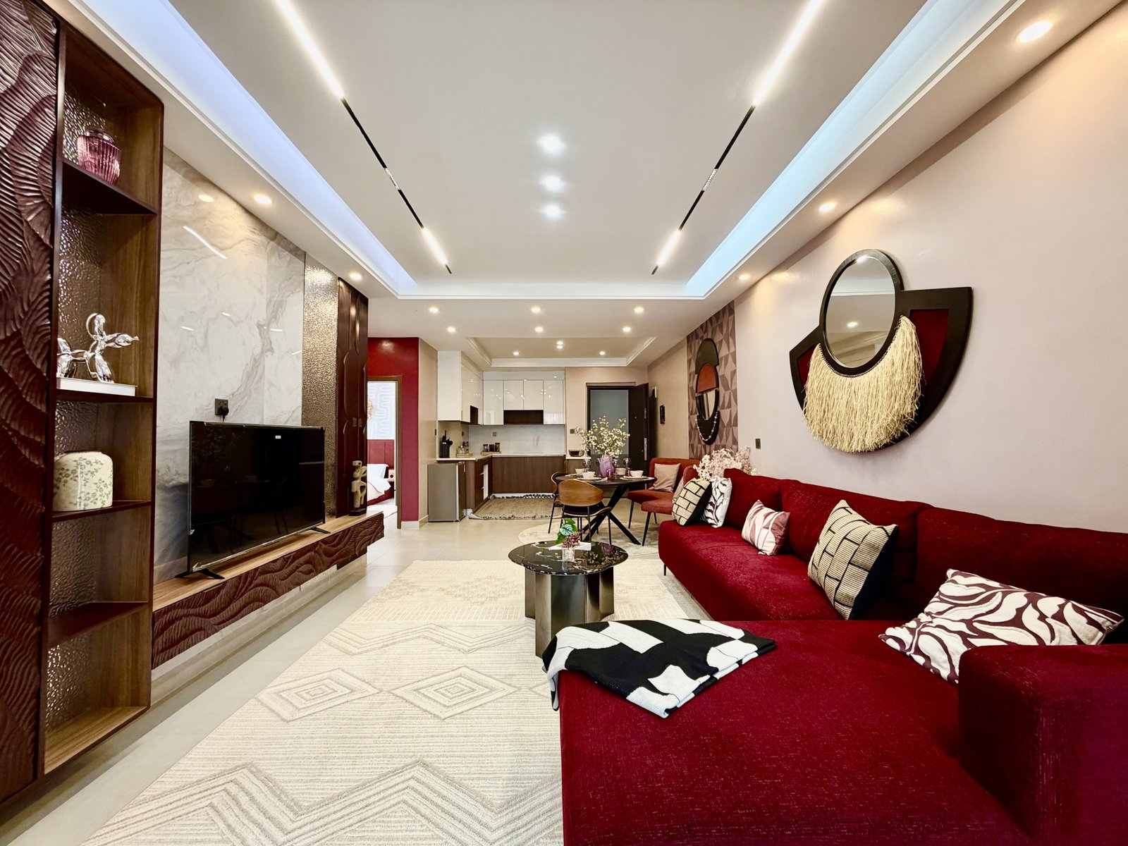 Living room area of 2 bedrooms at Skyline Residence Apartments in Westlands