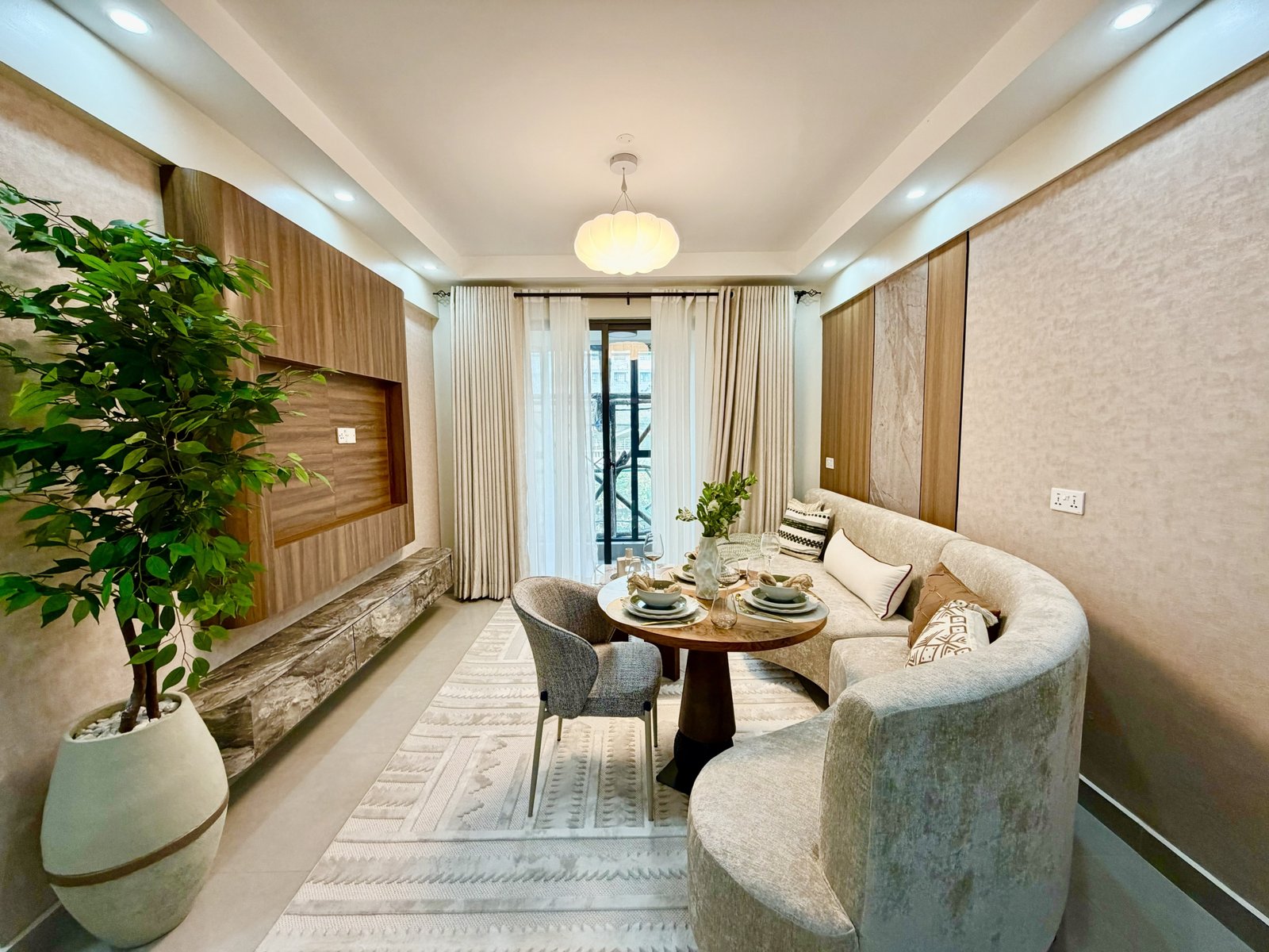 Stylish living room area of 1 Bedrooms At Skyline Apartments In Kilimani