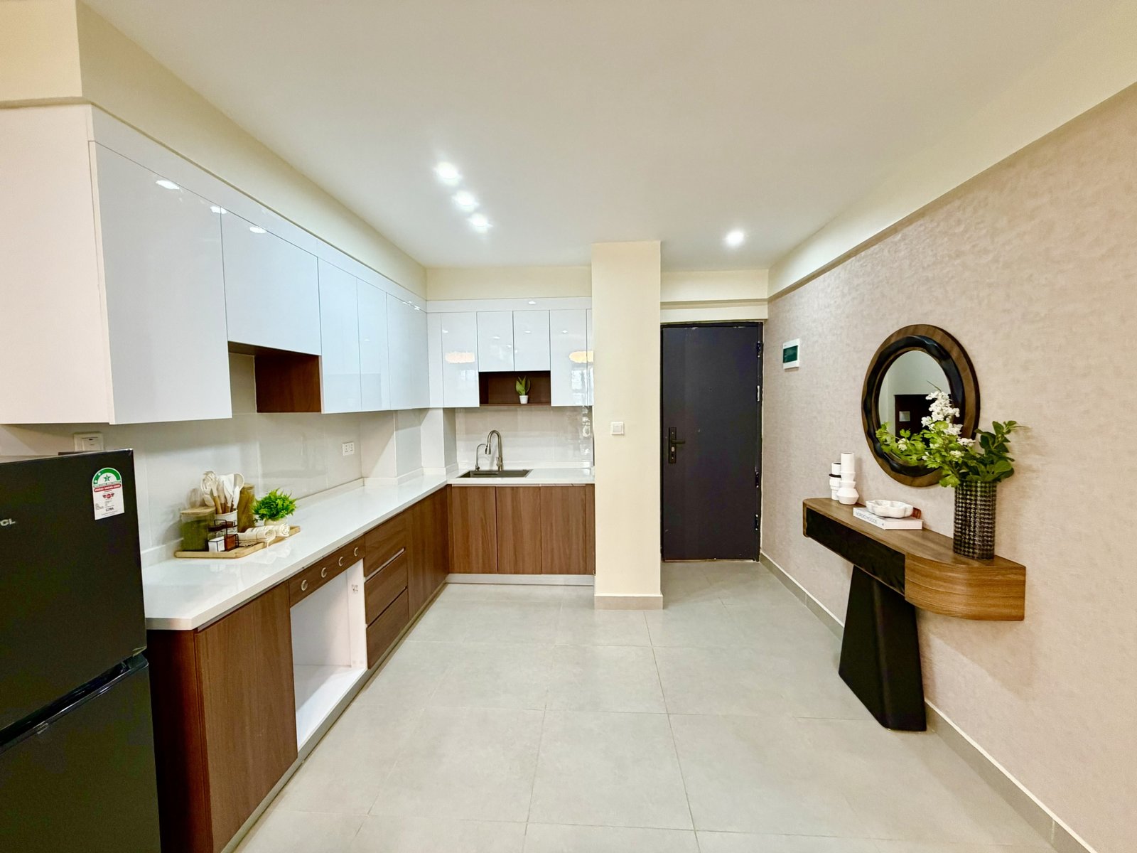 Modern design kitchen area of 1 Bedrooms At Skyline Apartments In Kilimani
