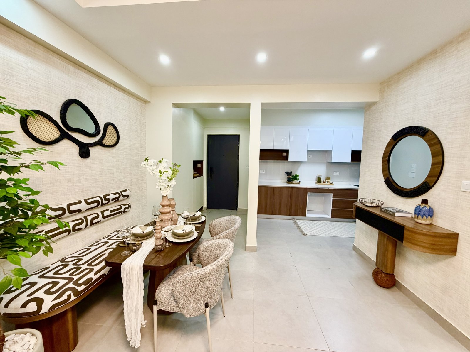 stylish dining area of 2 bedrooms at Skyline Apartments In Kilimani
