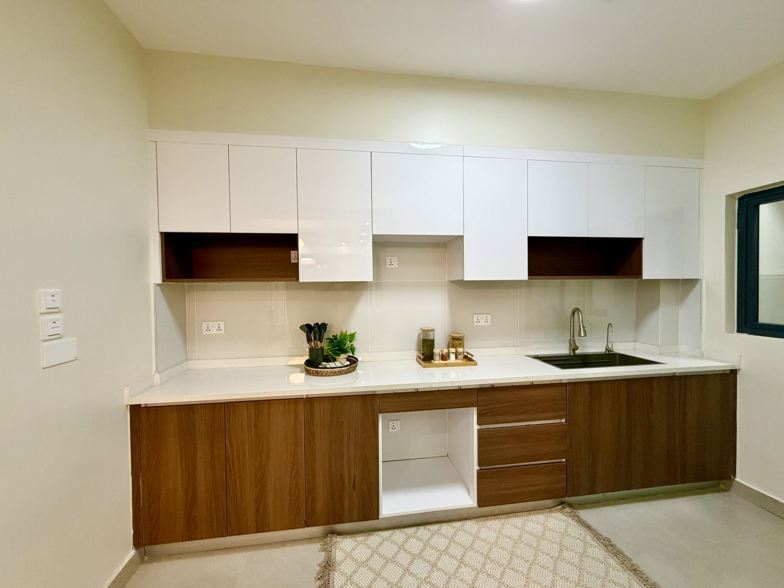 modern kitchen area of 2 bedrooms at Skyline Apartments In Kilimani