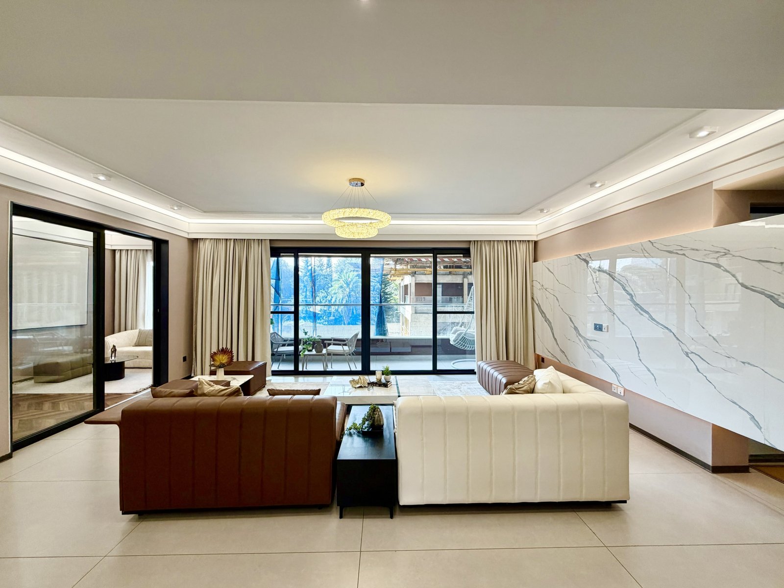 Spacious Living room area of 5 bedrooms at ONLYOU Elgeyo Apartments In Kilimani