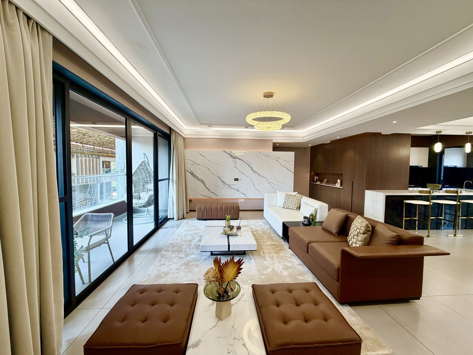 Living room area of 5 bedrooms at ONLYOU Elgeyo Apartments In Kilimani side view