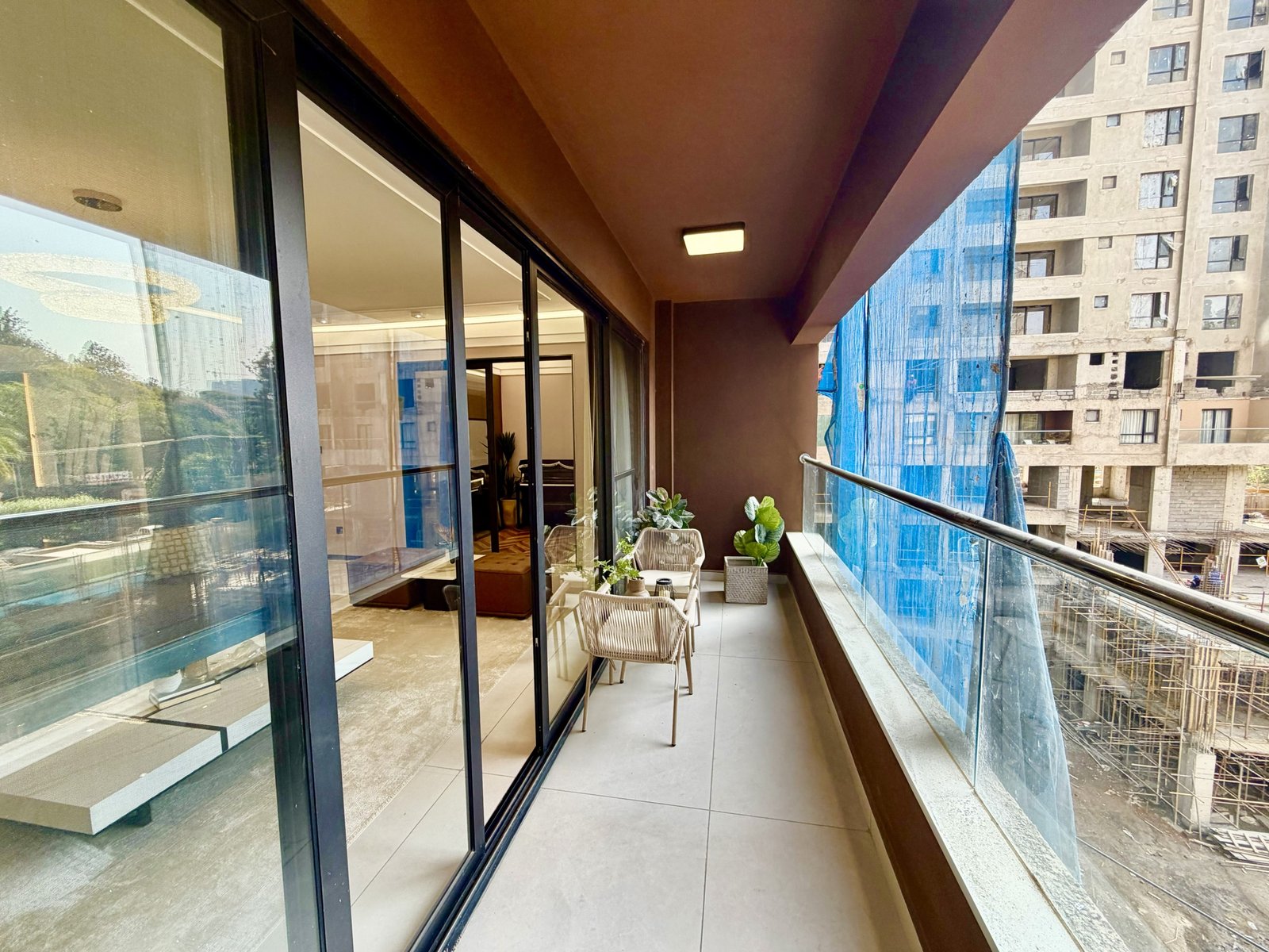 Spacious balcony area of 5 bedrooms at ONLYOU Elgeyo Apartments In Kilimani