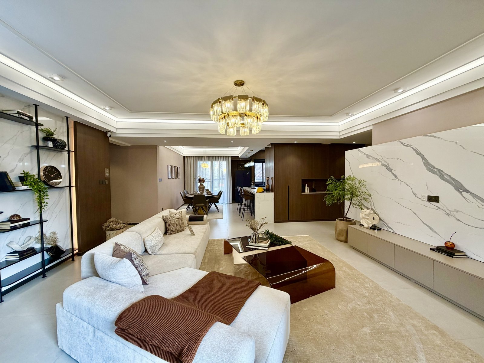 Living room area of 4 Bedrooms At ONLYOU Elgeyo Apartments In Kilimani