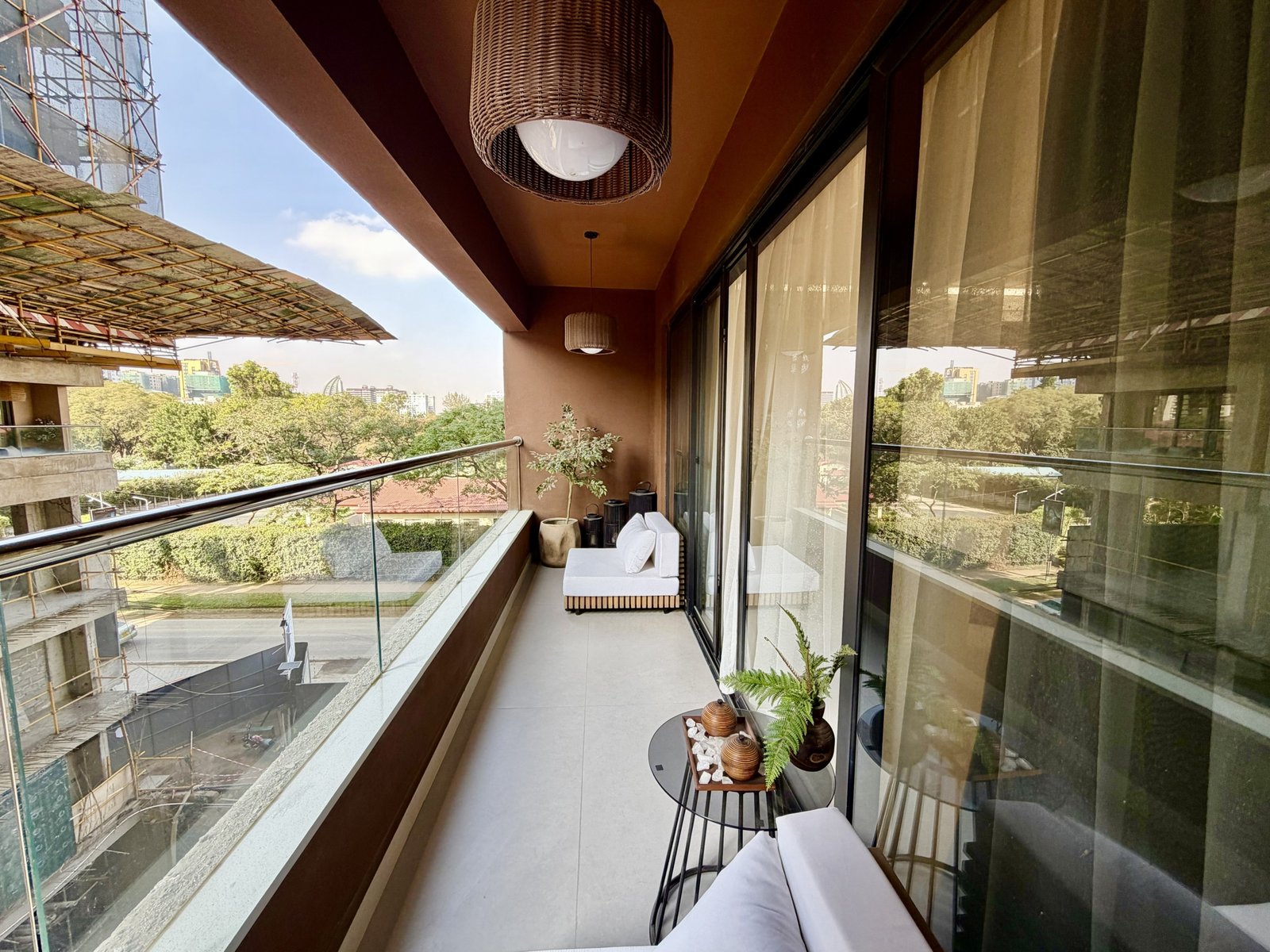 Balcony area of 4 Bedrooms At ONLYOU Elgeyo Apartments In Kilimani