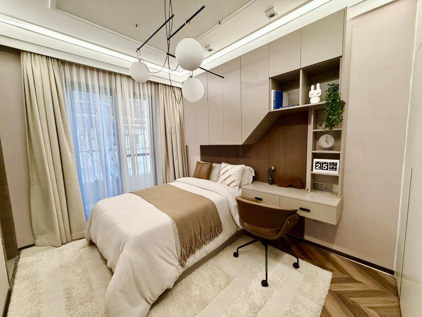 stylish bedroom area of 4 Bedrooms At ONLYOU Elgeyo Apartments In Kilimani