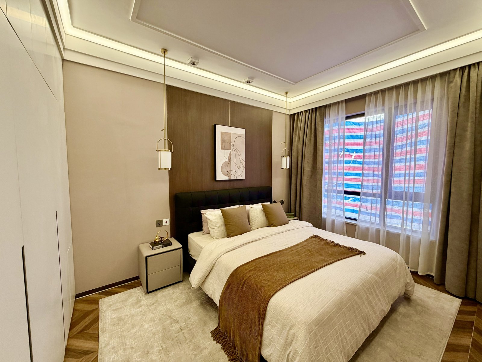 stylish bedroom area of 4 Bedrooms At ONLYOU Elgeyo Apartments In Kilimani