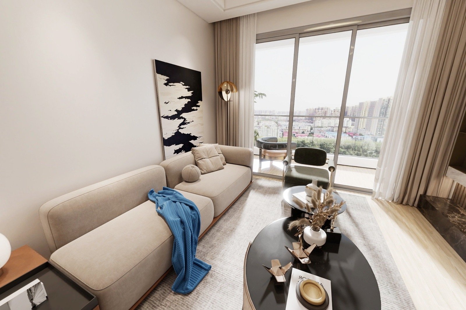 Livin Room Side view Of 1 bedrooms At Lesto Apartments In Westlands
