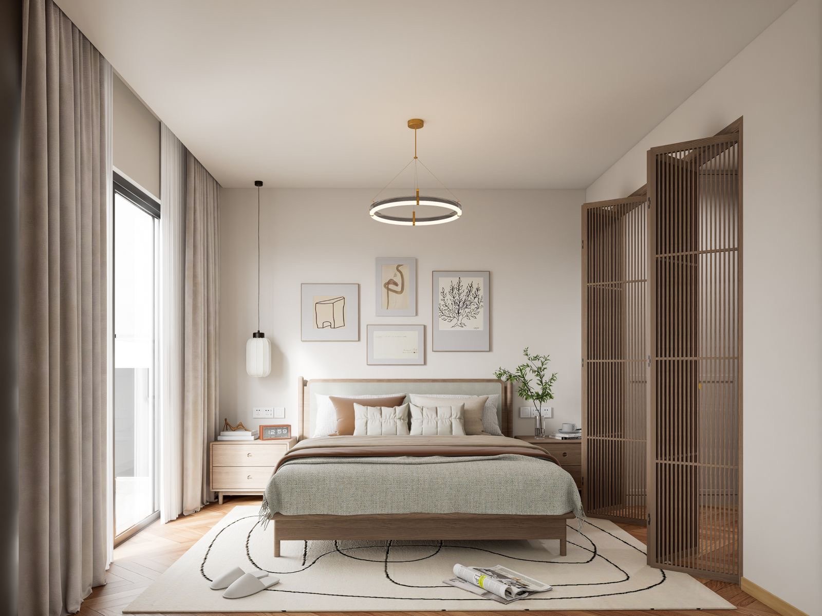 Stylish bedroom area of 3 Bedrooms At Mogotio Oasis Apartments In Westlands