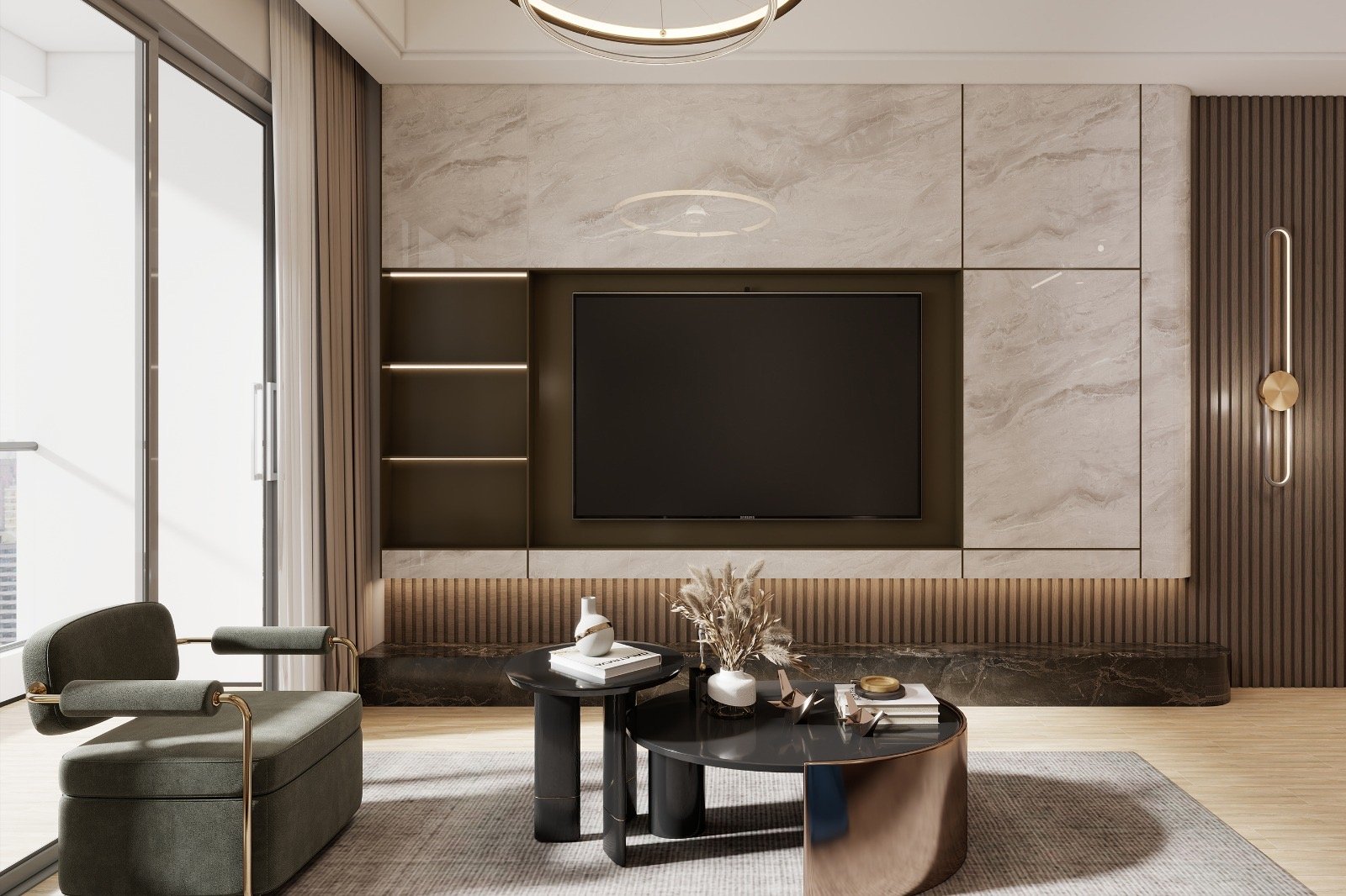 High End Living Room Area Of 2 Bedrooms At Lesto Residences In Westlands