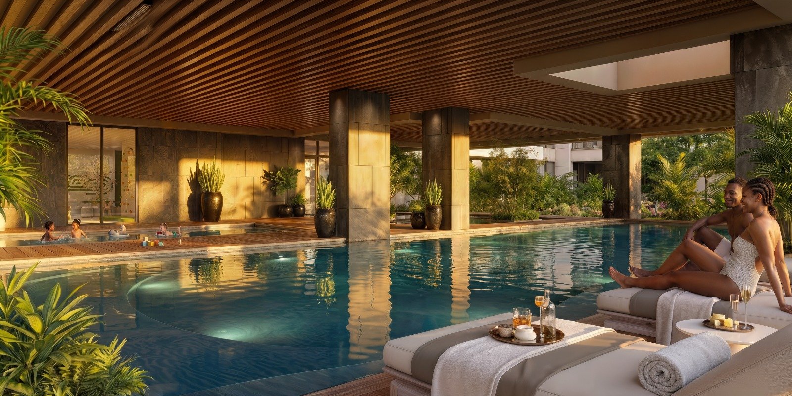 luxurious swimming pool of 4 Bedrooms At Seasons Apartments And Duplexes In Riverside