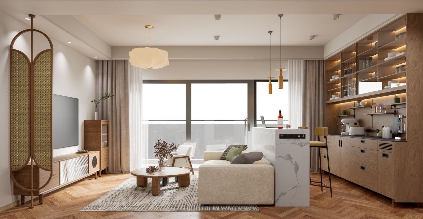 Spacious Living room Area of 3 Bedrooms At Mogotio Oasis Apartments In Westlands