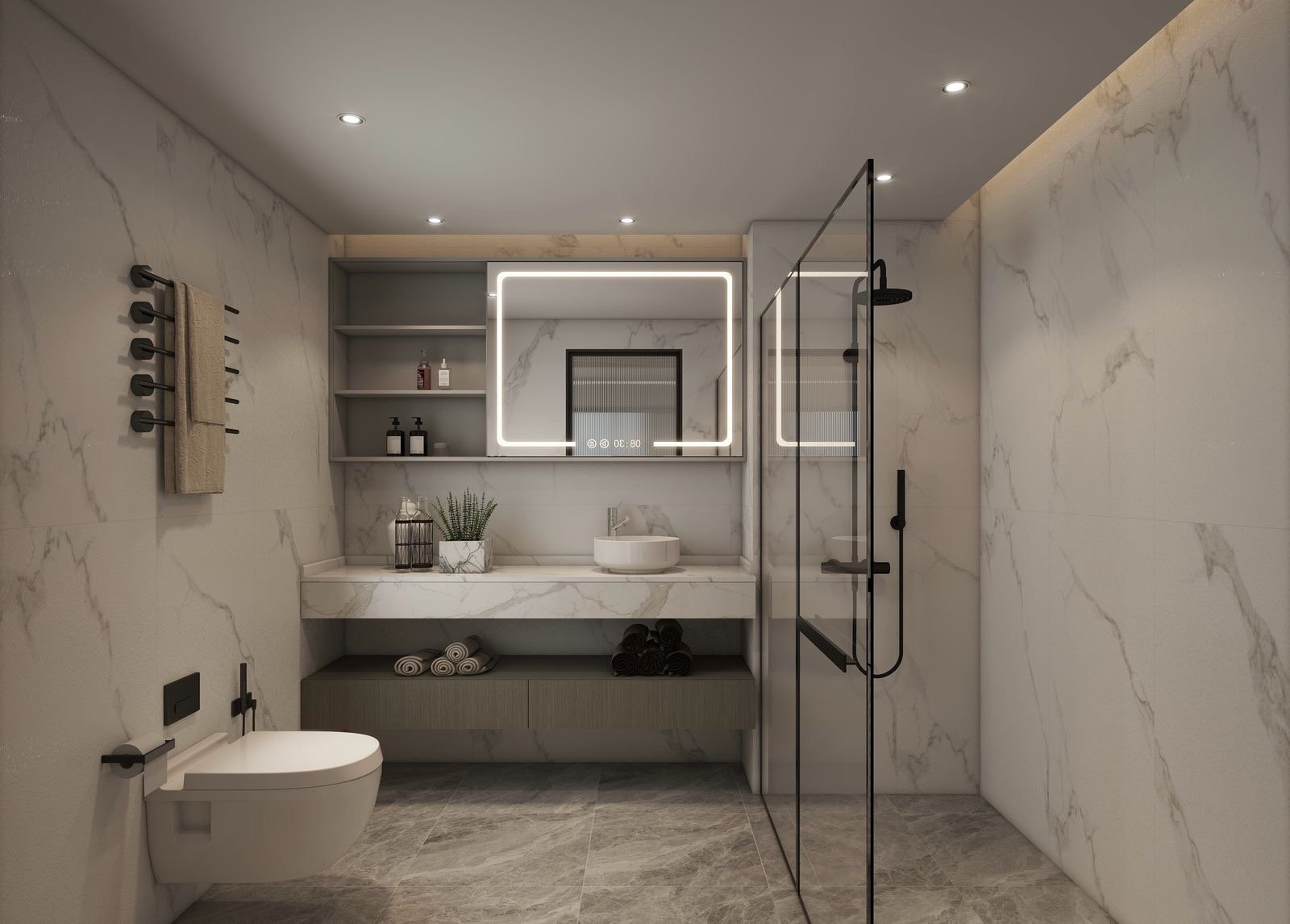 Spacious Master Bathroom Of 2 bedrooms At Lilydale Apartments In Riverside