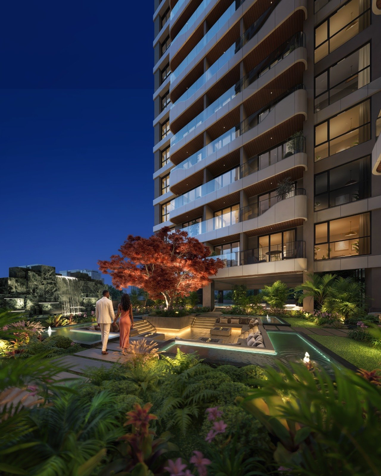 Expansive Landscaped Garden Area of 4 bedrooms At Seasons Apartments And Duplexes In Riverside