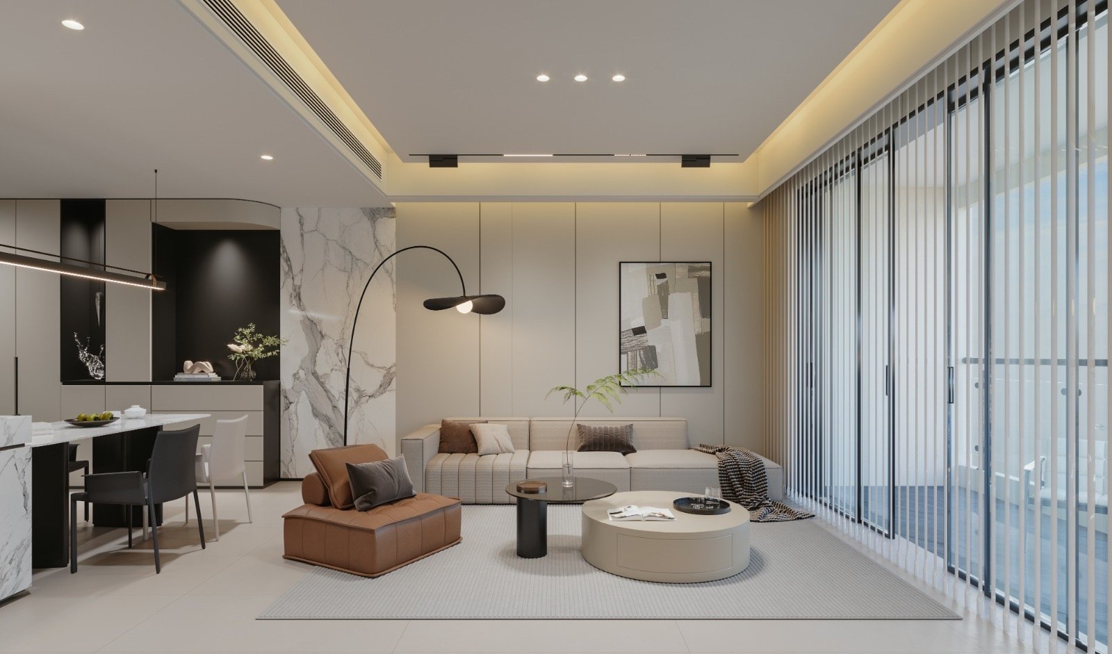 Elegant Living room area of 4 bedrooms at Brookside One Residency Apartments In Westlands