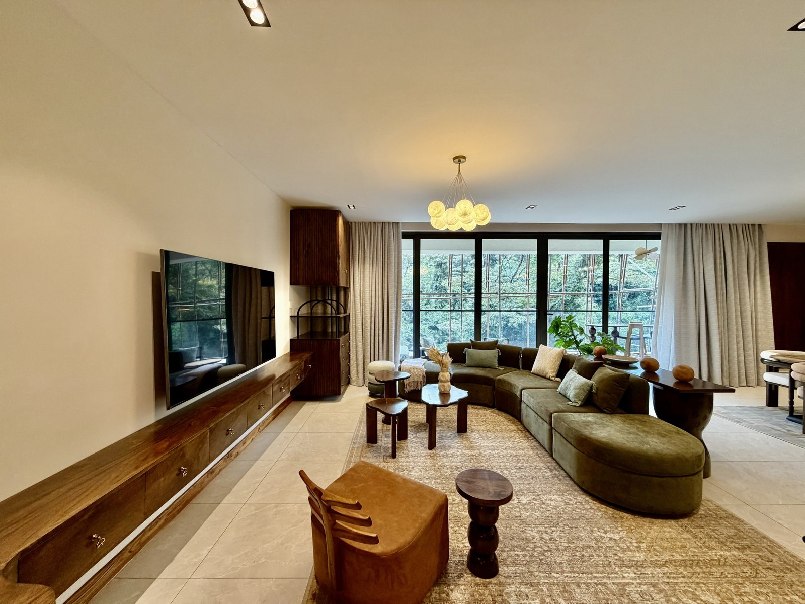 modern living room area at Forest View Residences In Westlands
