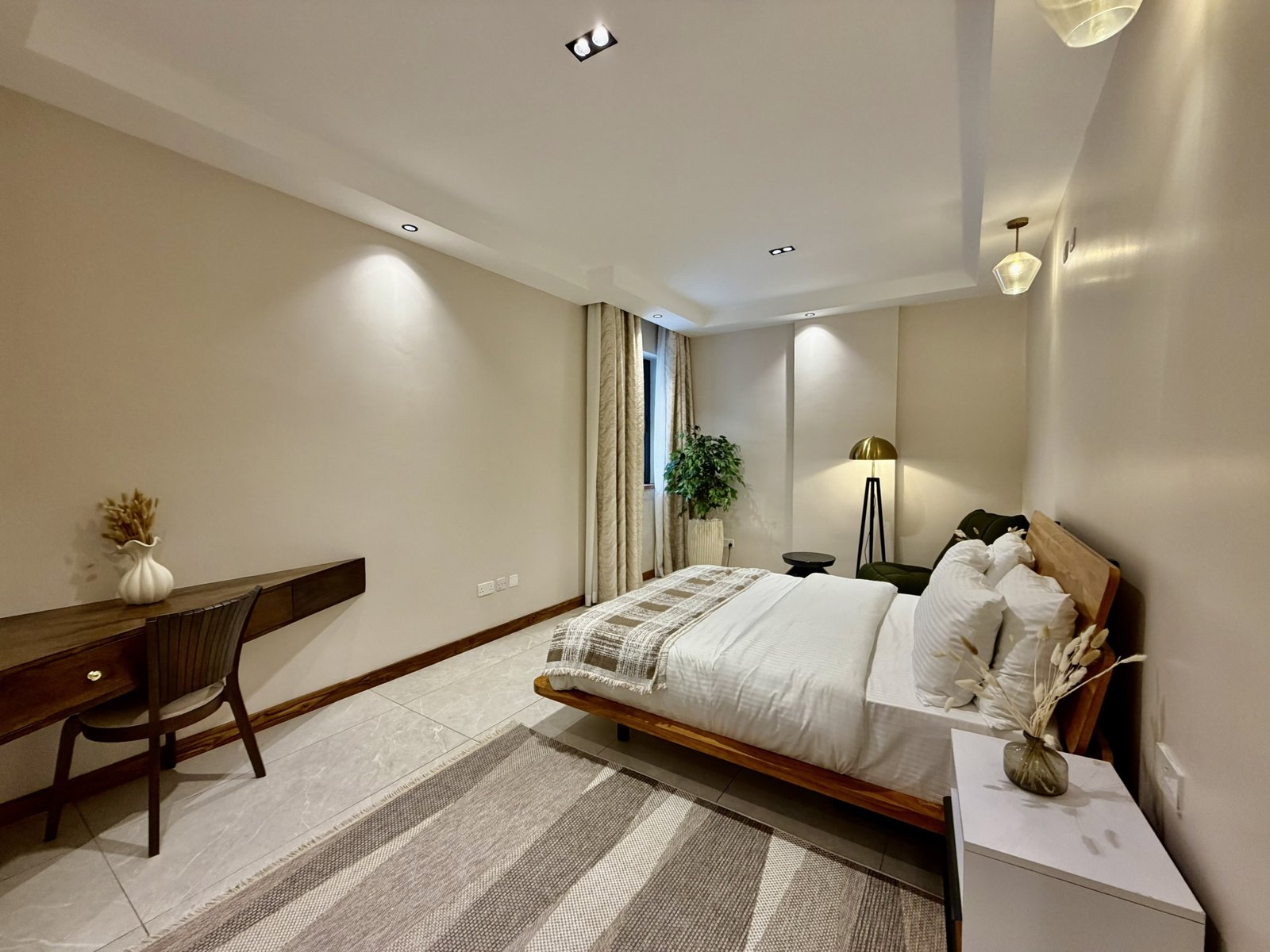 spacious bedroom area at Forest View Residences In Westlands