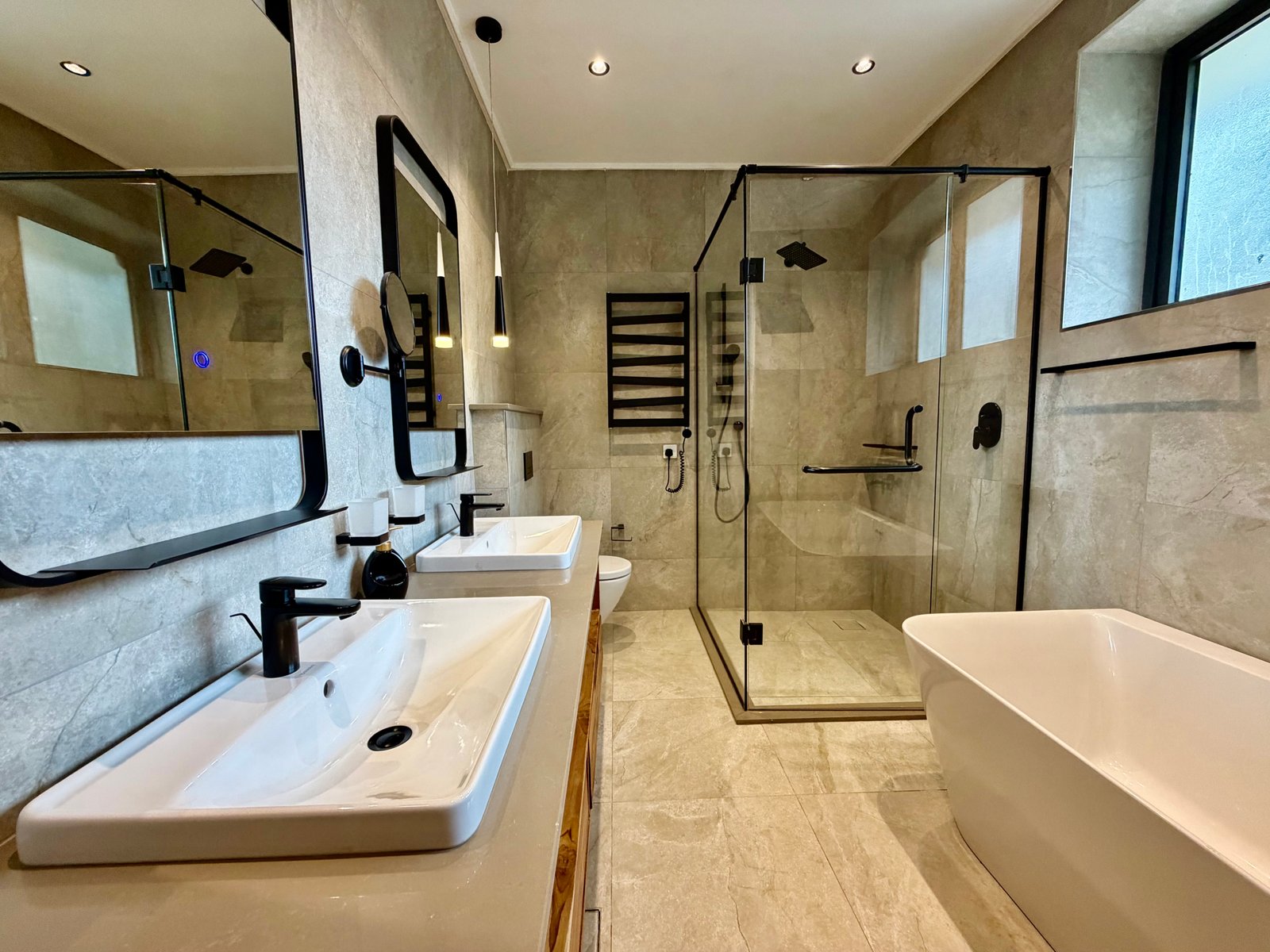 Well designed master bathroom area at Forest View Residences In Westlands